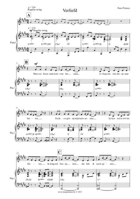 Verliefd Voice + piano/chords
