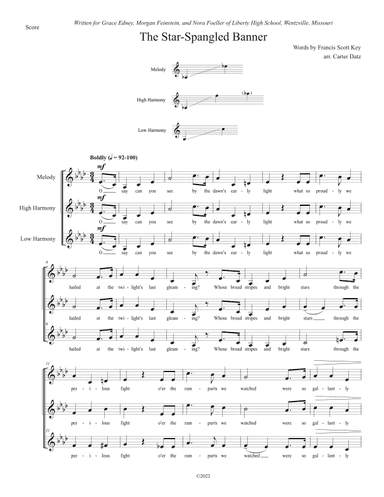 The Star-Spangled Banner (SSA) (arr. Carter Datz)
