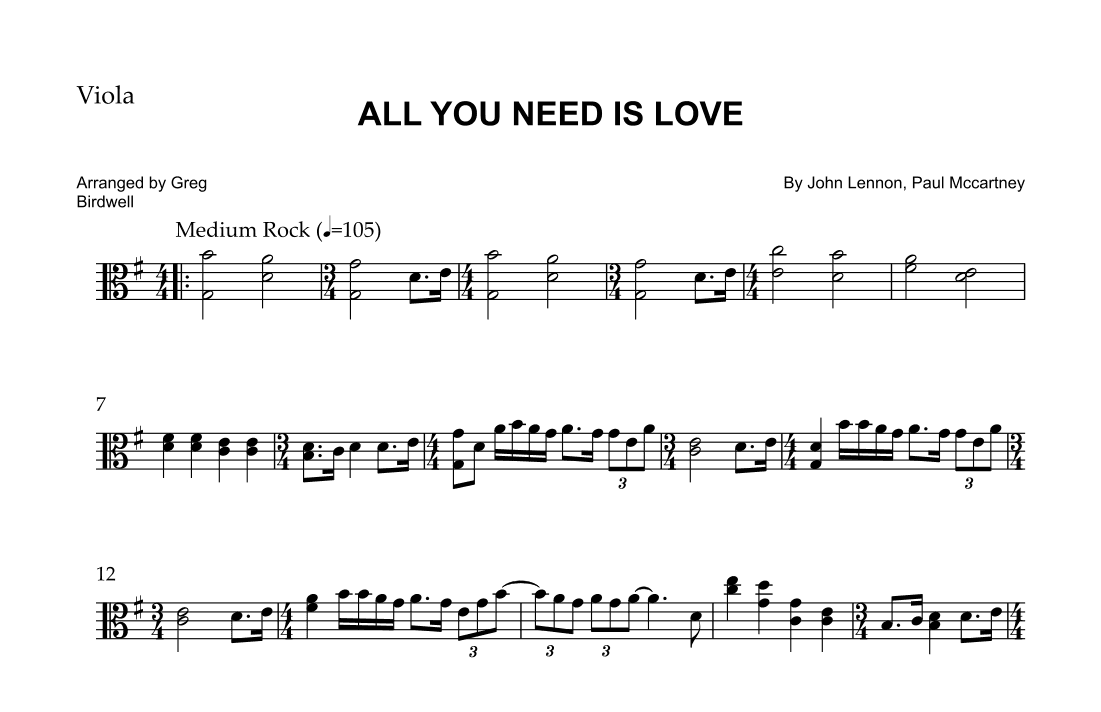 All You Need Is Love (arr. Greg Birdwell)