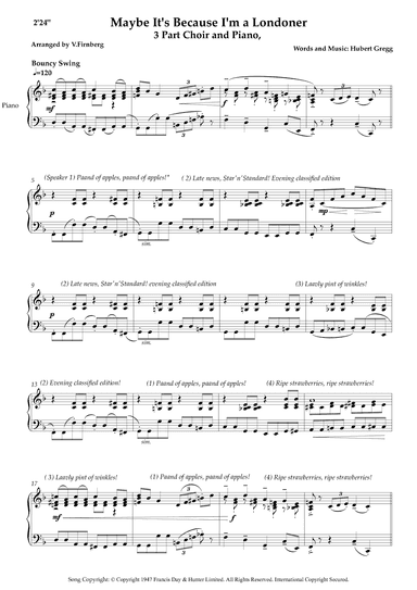 Maybe It's Because I'm A Londoner (arr. V.Firnberg)