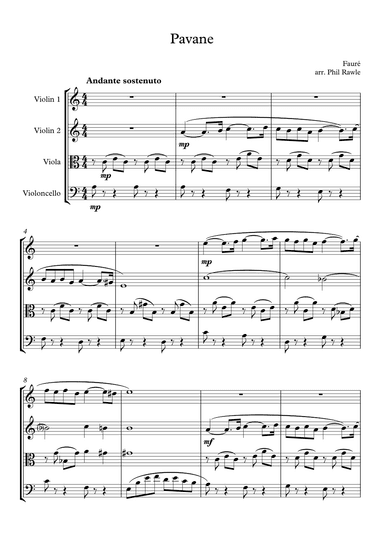 Pavane Opus 50 - String Quartet (arr. Phil Rawle)