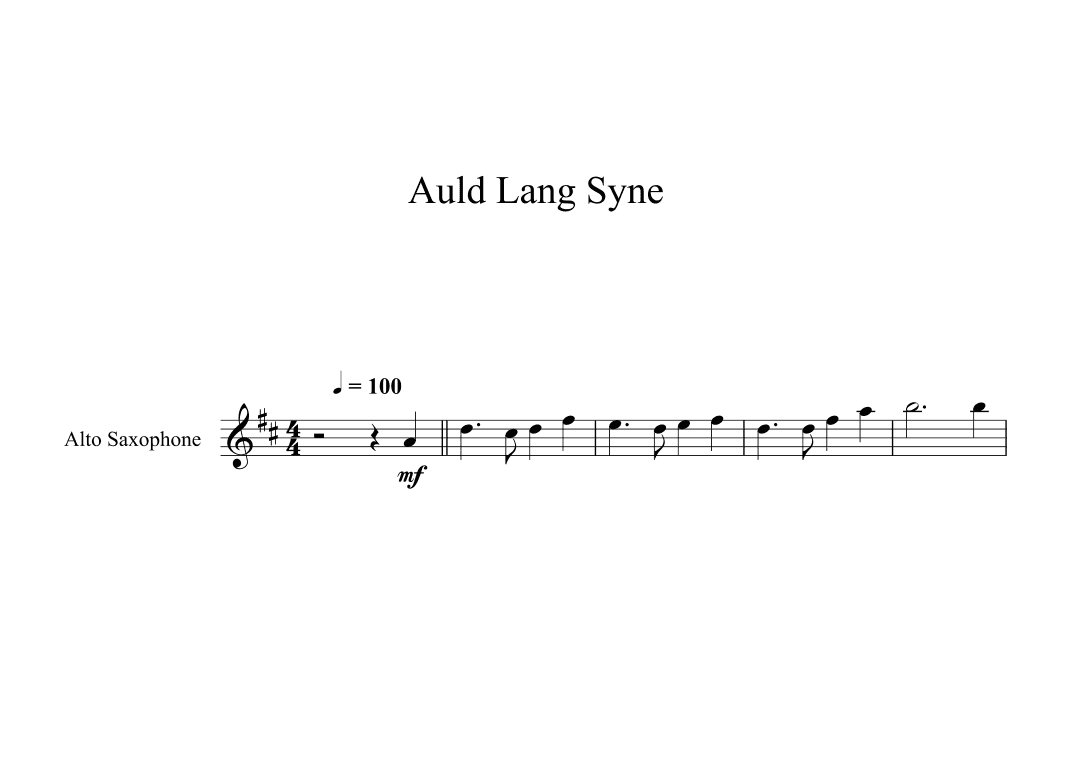 Auld Lang Syne (Alto Sax) (arr. Digital Book Music)