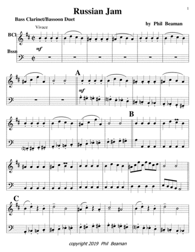 Russian Jam-bass clarinet and bassoon duet
