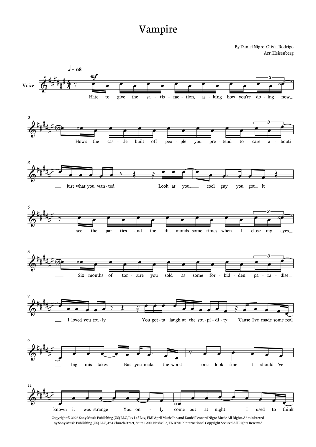 Vampire (arr. Heisenberg)