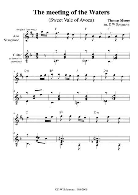 The meeting of the waters for alto saxophone and guitar (arr. David Warin Solomons)
