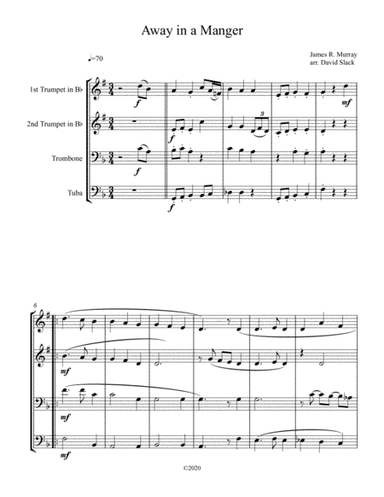 Away in a Manger (Brass Quartet) (arr. Dave Slack)