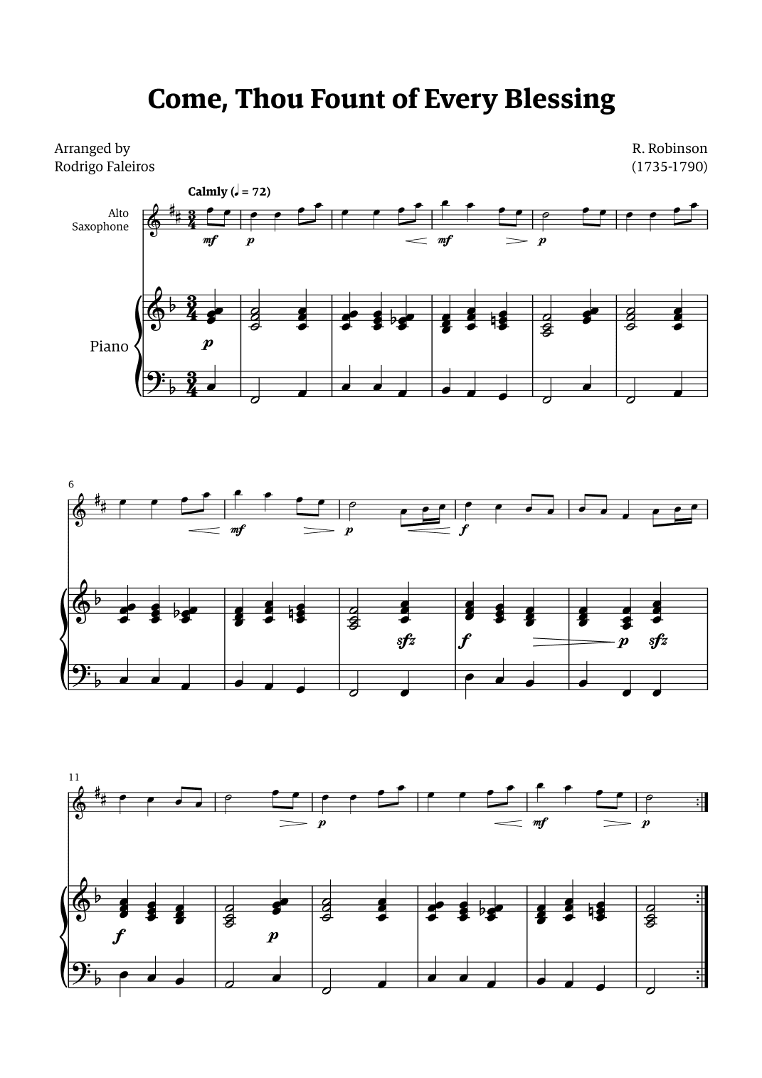 Come Thou Fount of Every Blessing (arr. Rodrigo Faleiros)