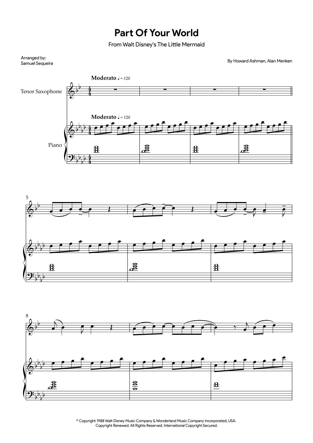 Part Of Your World (reprise) (arr. Samuel Sequeira)