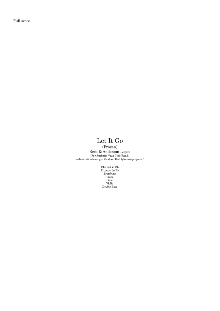 Let It Go (arr. Graham Hall (ghmusicprep.com))
