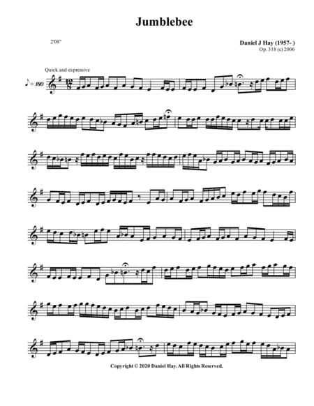 Jumblebee (Opus 318) (Treble Solo)