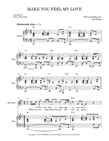 Make You Feel My Love (arr. Steven John Oliver)