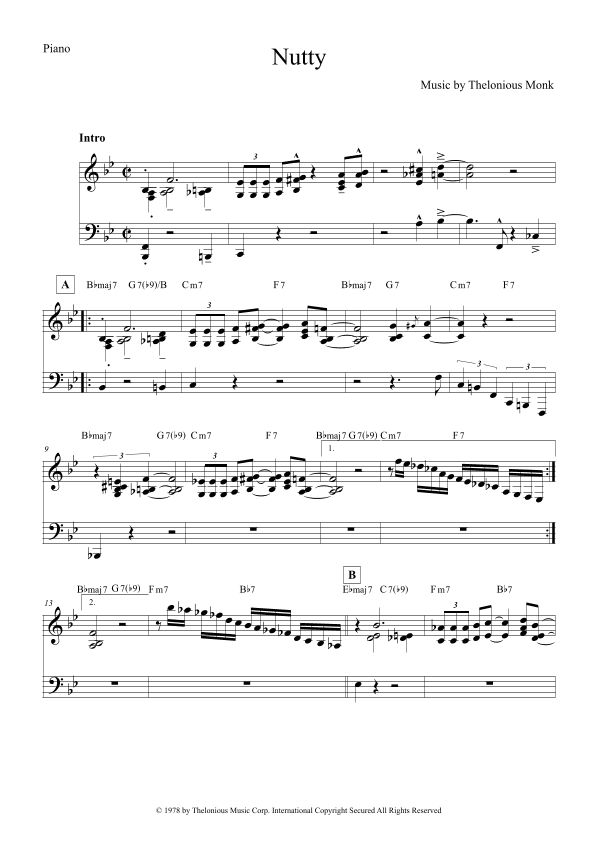 Nutty (arr. The Sheet Music Library)