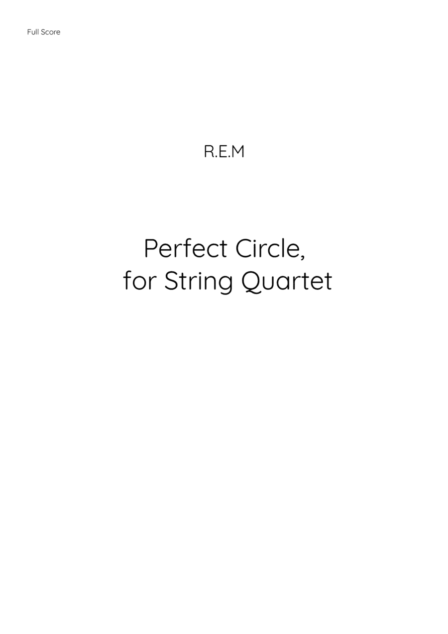 Perfect Circle (arr. Alistair Vennart)
