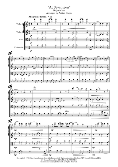 At Seventeen (arr. Adrian Gagiu)