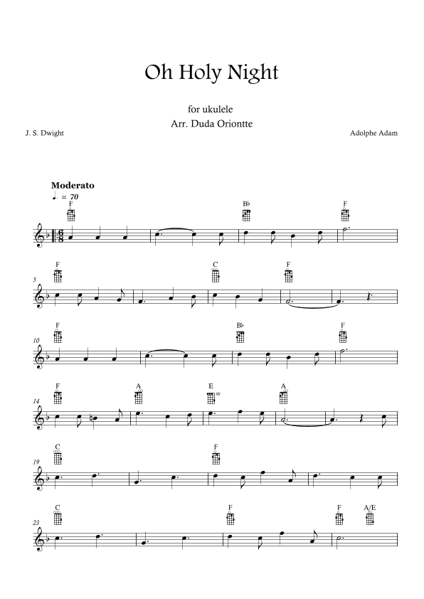 Oh Holy Night (F major - TABS - no lyrics) (arr. Duda Oriontte)