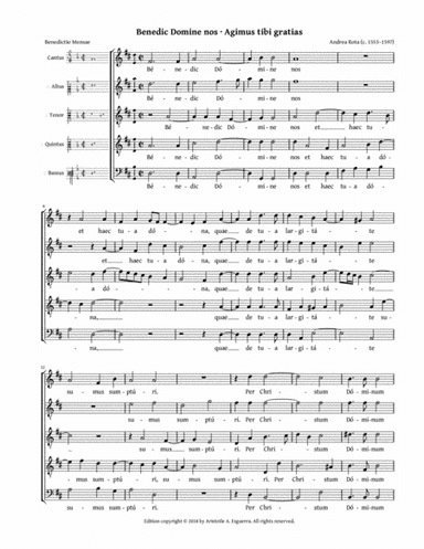 Benedic Domine nos · Agimus tibi gratias (Rota) (arr. Aristotle A. Esguerra)