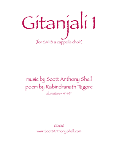 Gitanjali 1 (SATB a cappella choir)