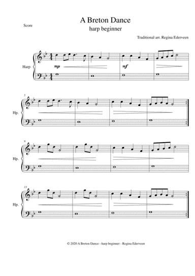 A Breton Dance - harp beginner