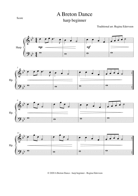 A Breton Dance - harp beginner