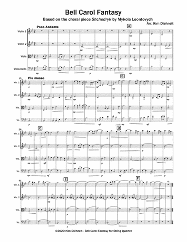 Bell Carol Fantasy for String Quartet (arr. Kim Diehnelt)