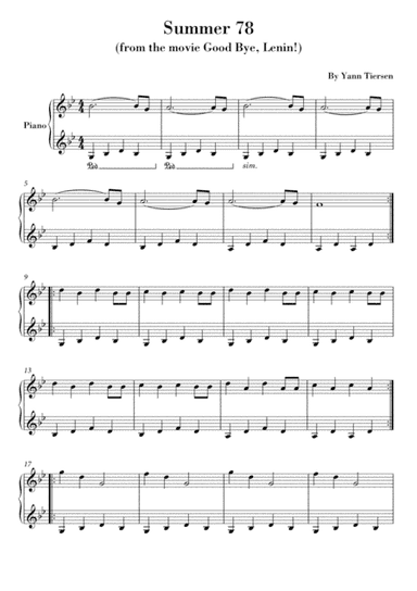 Summer 78 (arr. Ahiva Editions)
