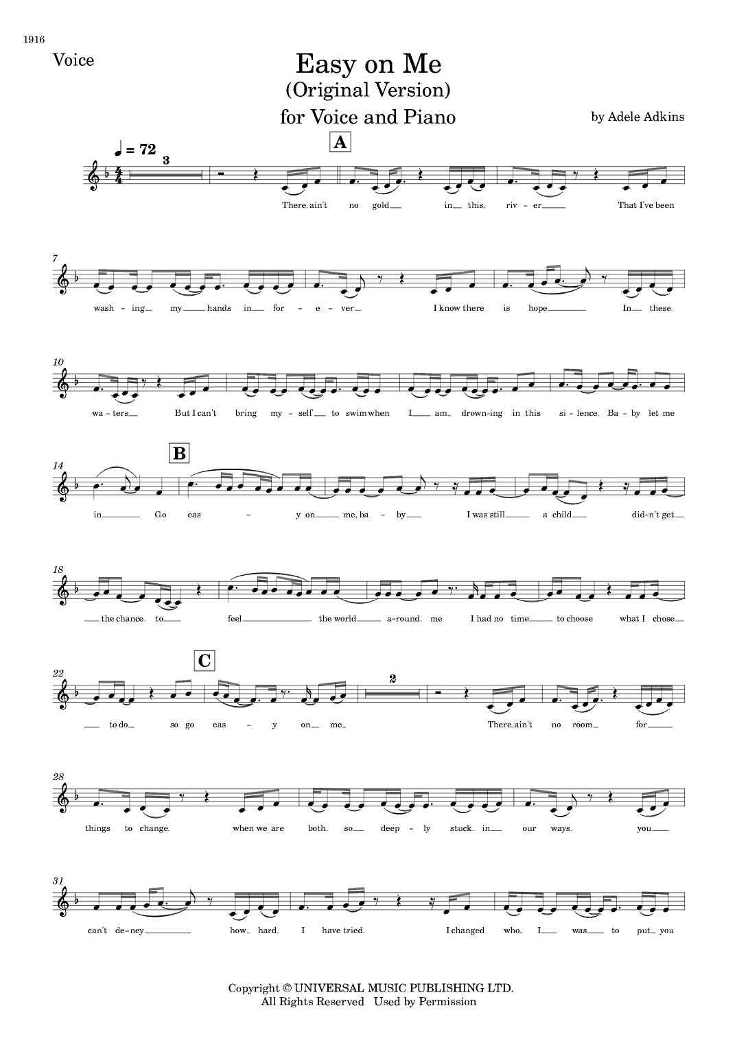 Easy On Me (arr. César Madeira)