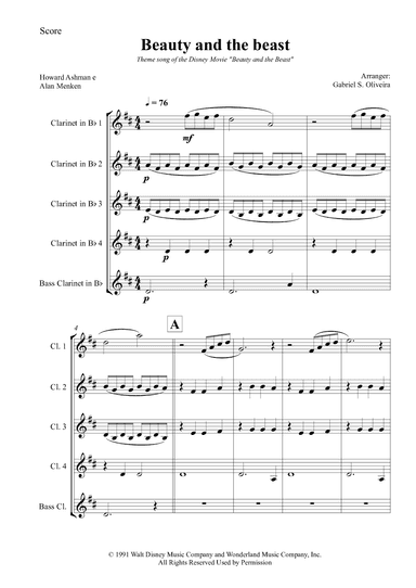 Beauty And The Beast (arr. Gabriel Oliveira)