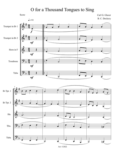O for a Thousand Tongues to Sing (Brass Quintet) (arr. B. C. Dockery)