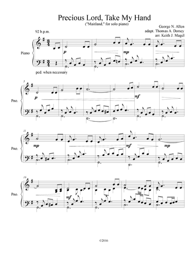 Precious Lord, Take My Hand (arr. Keith James Productions)
