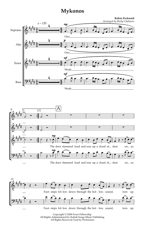 Mykonos (arr. Becky Chalmers)