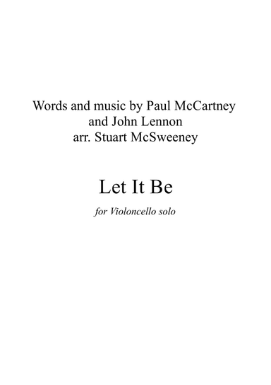 Let It Be (arr. Stuart McSweeney)