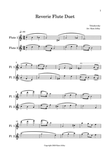 Reverie For Two Flutes (arr. Kate Jolley)