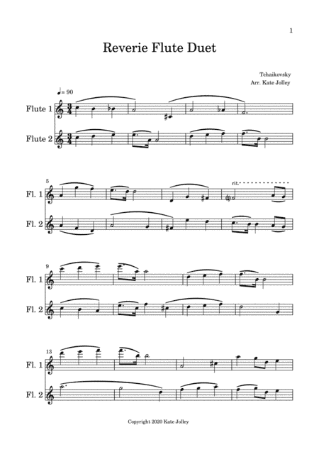 Reverie For Two Flutes (arr. Kate Jolley)