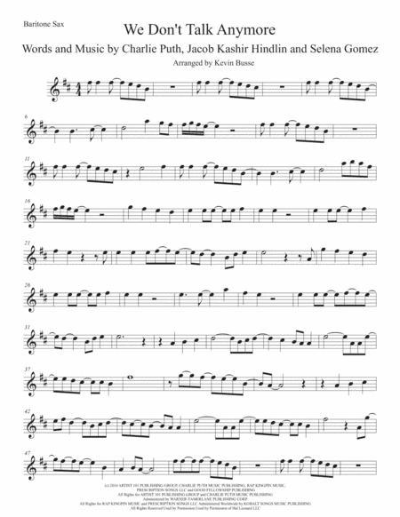 We Don't Talk Anymore (arr. Kevin Busse)