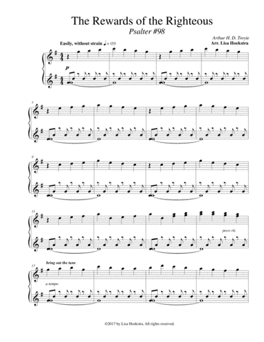 The Rewards of the Righteous(Psalter #98) (arr. Lisa Hoekstra)