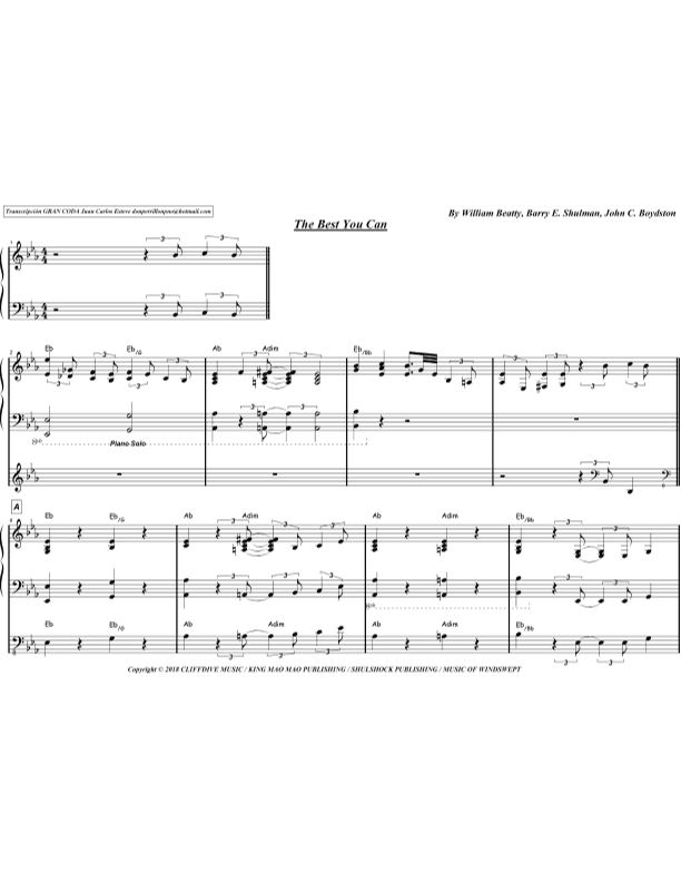 The Best You Can (arr. juan carlos esteve / Gran Coda)