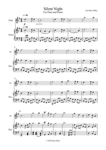 Silent Night for Flute and Piano (arr. Kate Jolley)