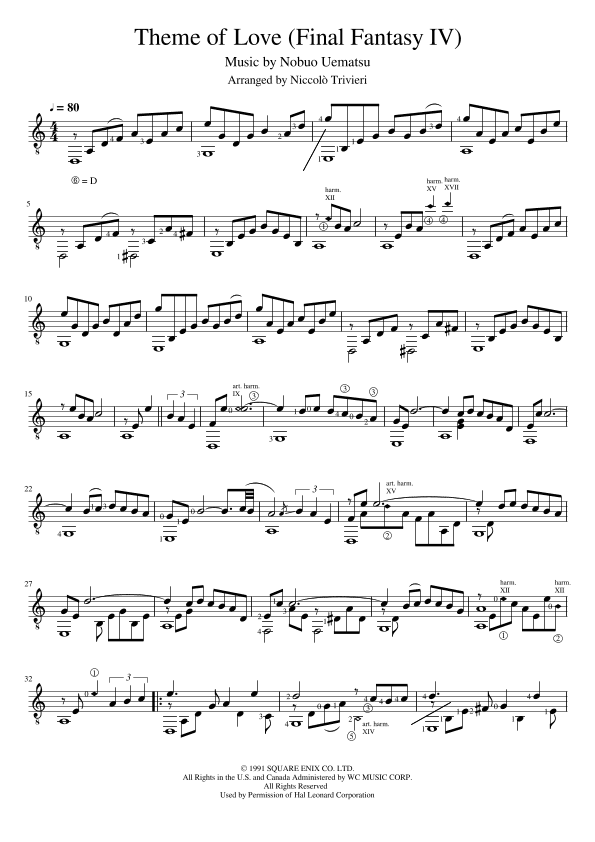 Theme Of Love (arr. Niccolò Trivieri)