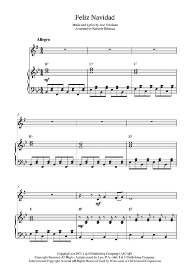 Feliz Navidad (arr. Kaiserin Rebecca)