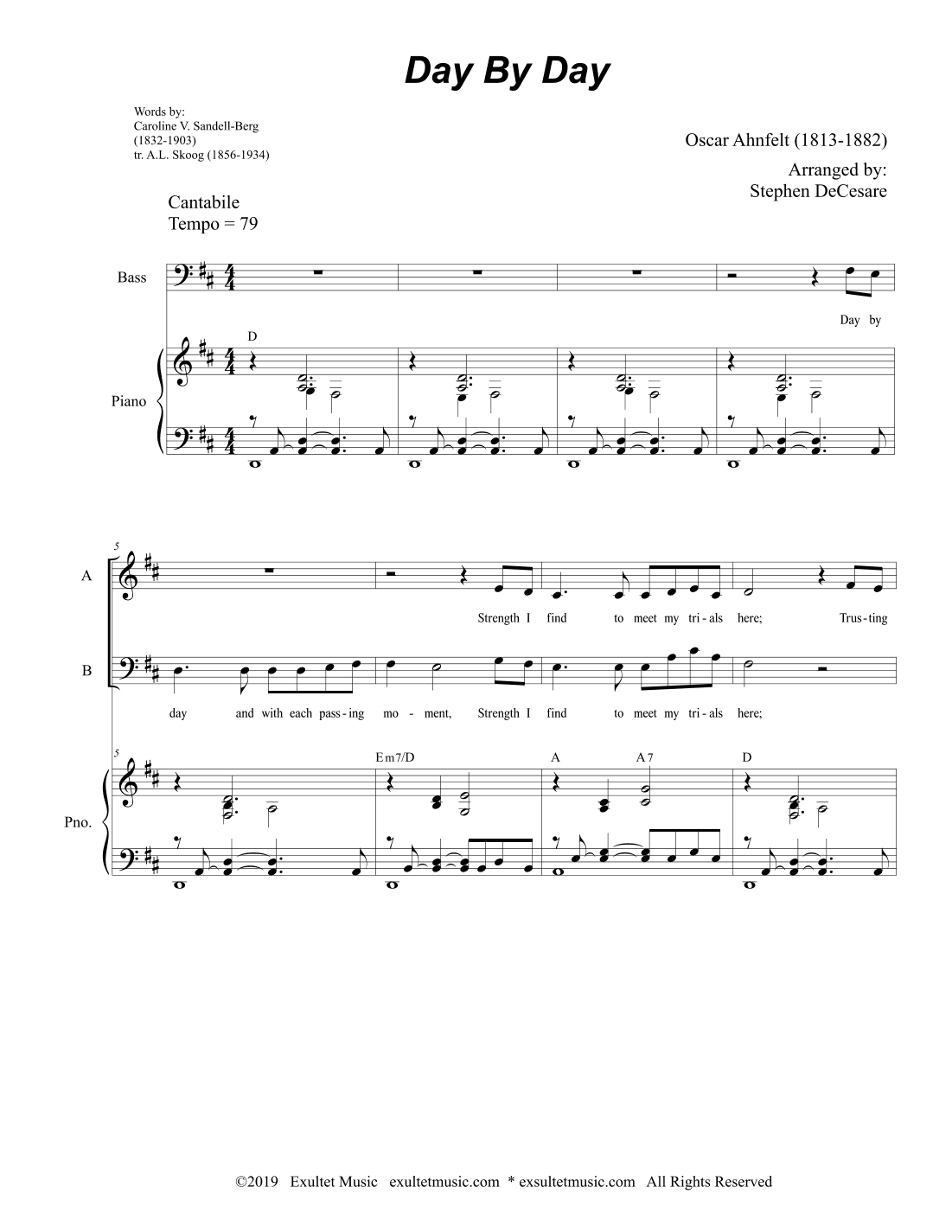 Day By Day (SAB) (arr. Stephen DeCesare)