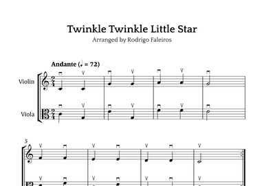 Twinkle Twinkle Little Star (for beginners) (arr. Rodrigo Faleiros)