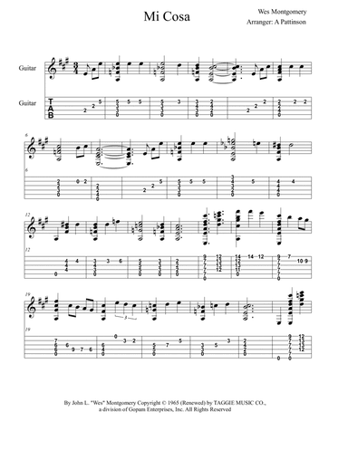 Mi Cosa (arr. Andrew Pattinson)