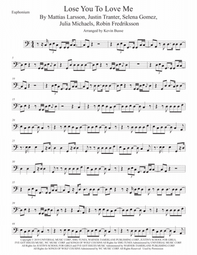 Lose You To Love Me (arr. Kevin Busse)