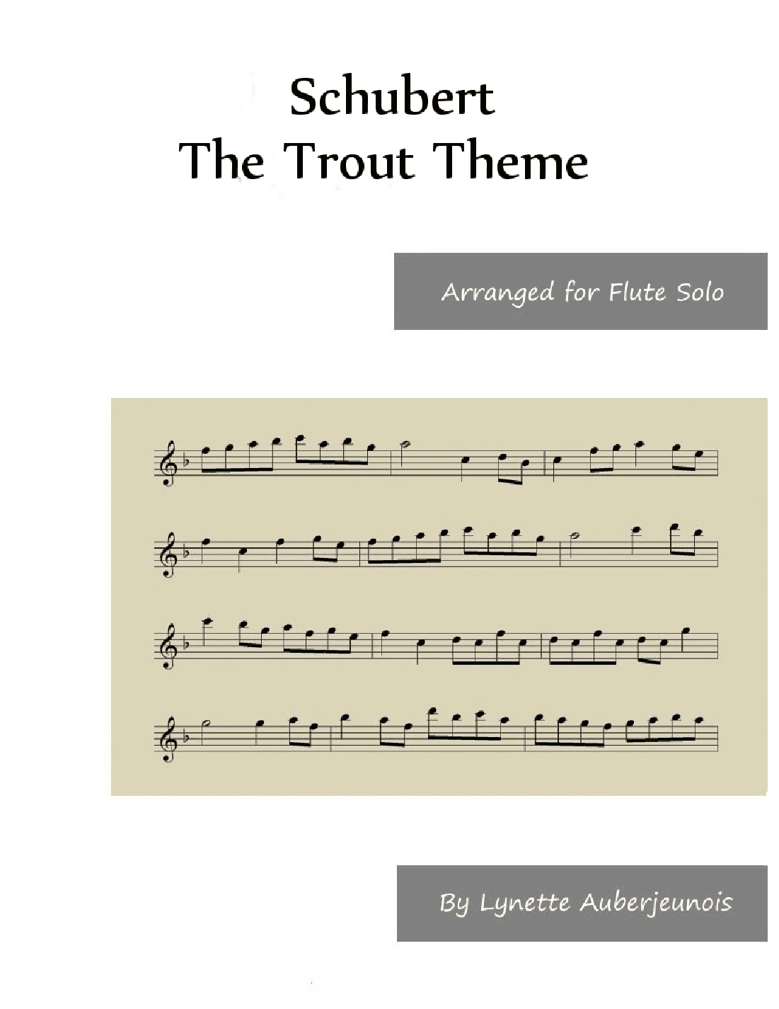 The Trout Theme - Flute Solo (arr. Lynette Auberjeunois)