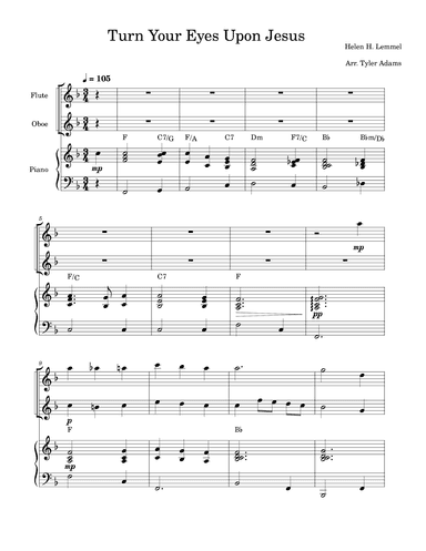 Turn Your Eyes Upon Jesus (Flute and Oboe Duet with Piano) (arr. Tyler Adams)