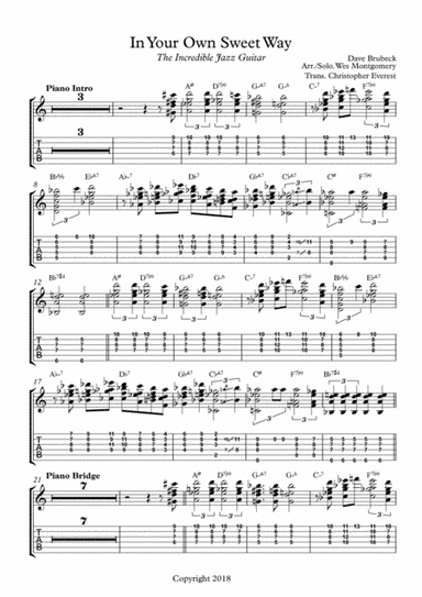In Your Own Sweet Way - Wes Montgomery (transcription) (arr. Christopher Everest)