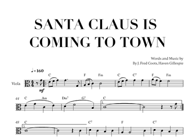 Santa Claus Is Comin' To Town (arr. Cadenza Editions)