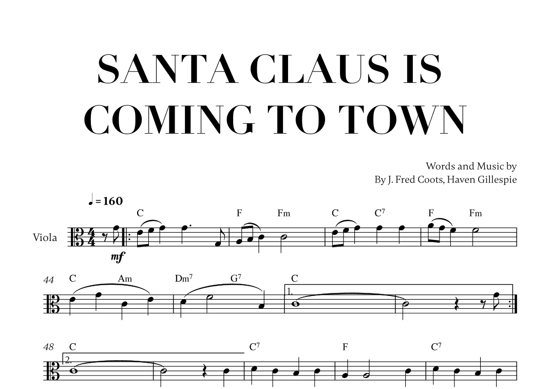 Santa Claus Is Comin' To Town (arr. Cadenza Editions)