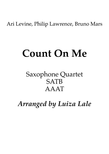 Count On Me (arr. Luiza Lale)