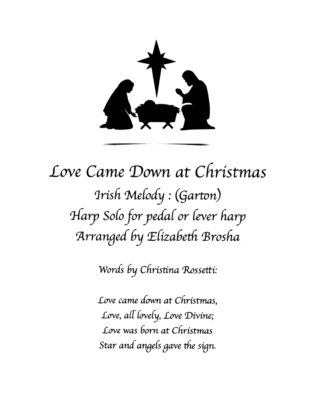 Love Came Down at Christmas (arr. Elizabeth Brosha)